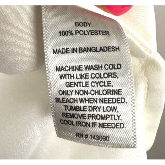 White Sheer Pleated Coastal S Blouse Elegant Lightweight Minimalist Resortwear - Picture 6 of 9